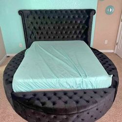 Round Shaped Bed Frame With Storage 
