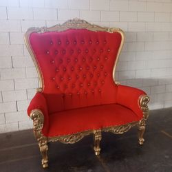 Red And Gold Loveseat 
