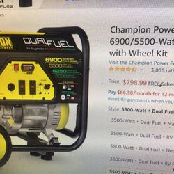 Champion Generator Dual Fuel 6900 