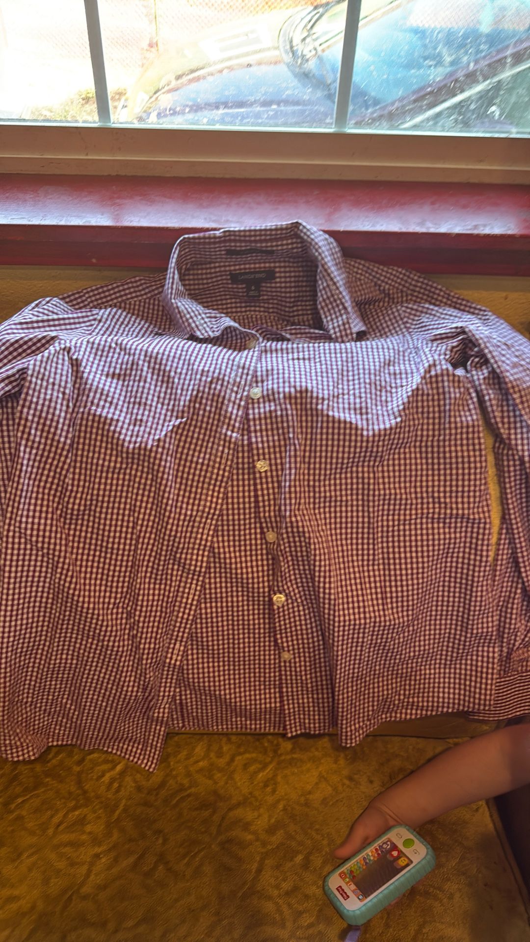Size 6 Lands End Red Checkered Button-Up