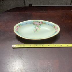 Vintage Hand Painted Saxony Dish Rose