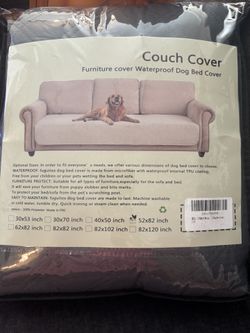 New sealed waterproof gray couch cover 52x82
