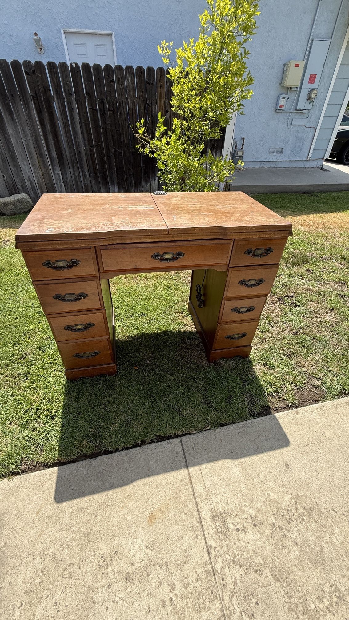Desk Sewing Table Solid Wood Antique