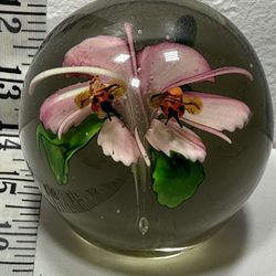 Silverstein Vintage Paperweight, Two Bees, And A Flower