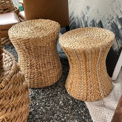 Pair Of Woven Side Tables
