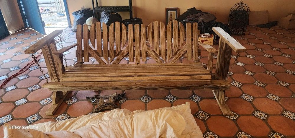 All Wood Hand Made Swing Porch Couch