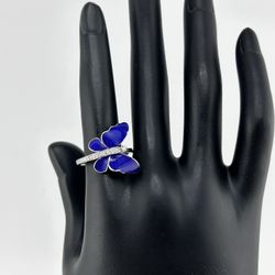 Blue Butterfly Diamond Ring