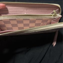 White & Pink LV Wallet