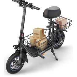 Electric Scooter With Seat And Phone Holder