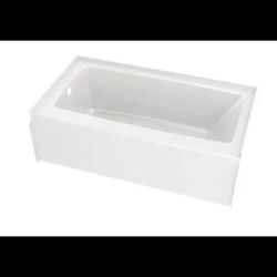 60 in. x 32 in. Alcove Deep Soaking Bathtub with Left Drain