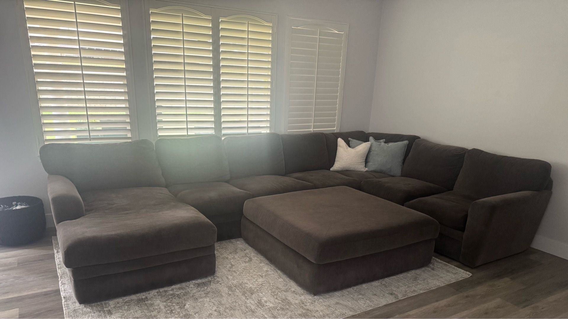 Couch with large ottoman for sale