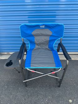 TIMBER RIDGE Aluminum Camping Directors Chair with Side Table Large, Blue. NoBox