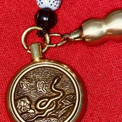 Pure Brass Snake Zodiac  Keychain Pendant, Rope, Keychain Hanging Jewelry
