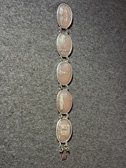 33g Vintage 925 Sterling Silver Bracelet World Landmarks Lanson Ltd 7”