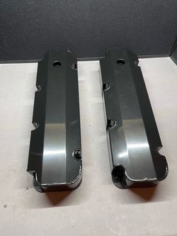 Black Fabricated Aluminum Valve Covers fits Ford Big Block BB BBF 429 460 W/Hole