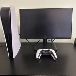Ps5 Slim Monitor And Controller 