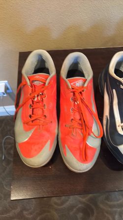 Baseball metal Cleats size 12 and Black Nike 11.5 plastics