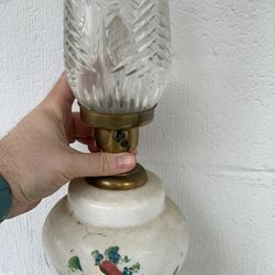 Table lamp with glass shade