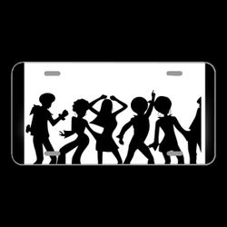 License Plate Novelty Car Front Disco People Dancing Party Afro