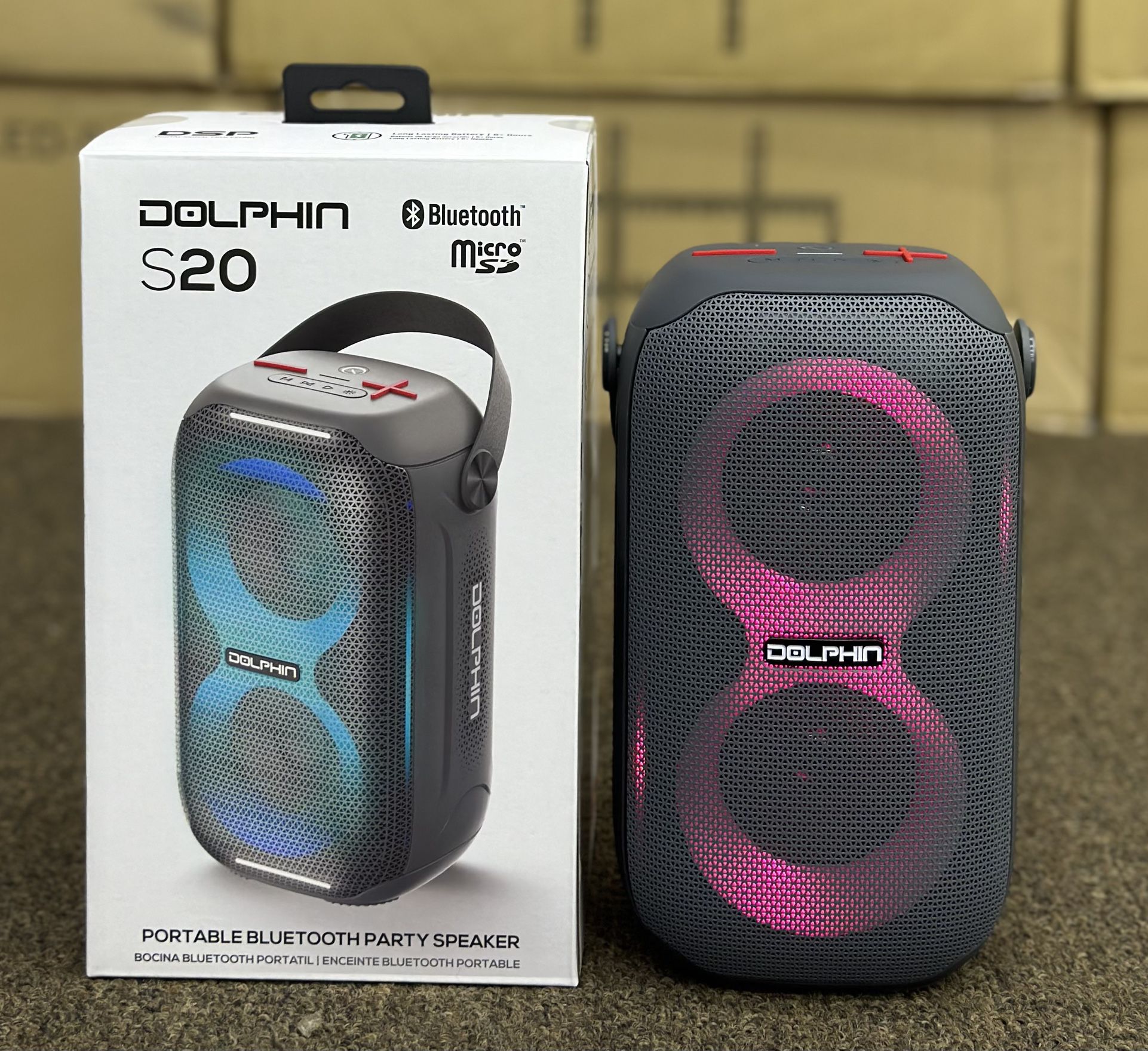 Dolphin New! Splash proof Portable Bluetooth Party Speaker