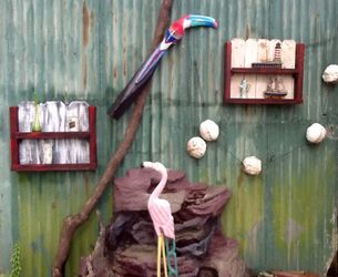 These distressed shelves are built out of solid reclaimed wood. Great for so many uses! Any color.