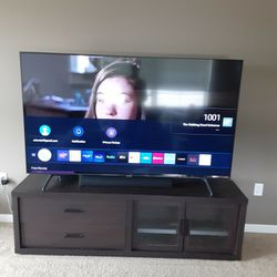 75' Samsung Smart Tv, Samsung Sound Bar And TV Stand