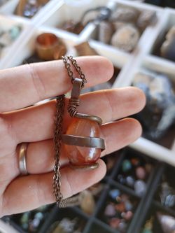agate egg wrapped in copper
