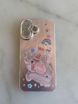 Brand-new TPU phone case with a cute elephant print, designed for iPhone 16