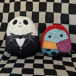 8” Sally and 12” Jack Skellington Squishmallows