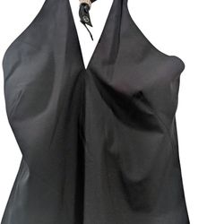 New Trina Turk Ladies Black Halter Top