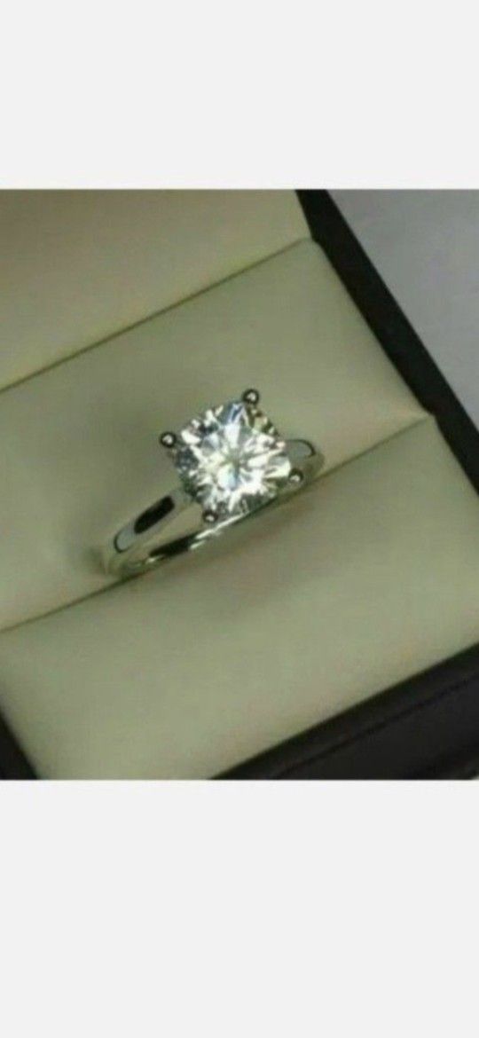 3.15 Ct Vvs1,Cushion Cut Near White Moissanite Diamond Silver Ring 6,7 & 8 8 1/2 US,New Products : American Fashion Style Bags On Sale