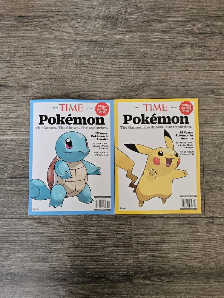 Time Magazine Pokemon Pikachu And Squirtle Covers