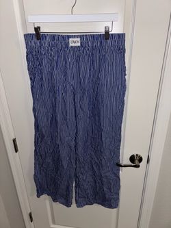 Blue and White Striped Women’s pants - Size XL