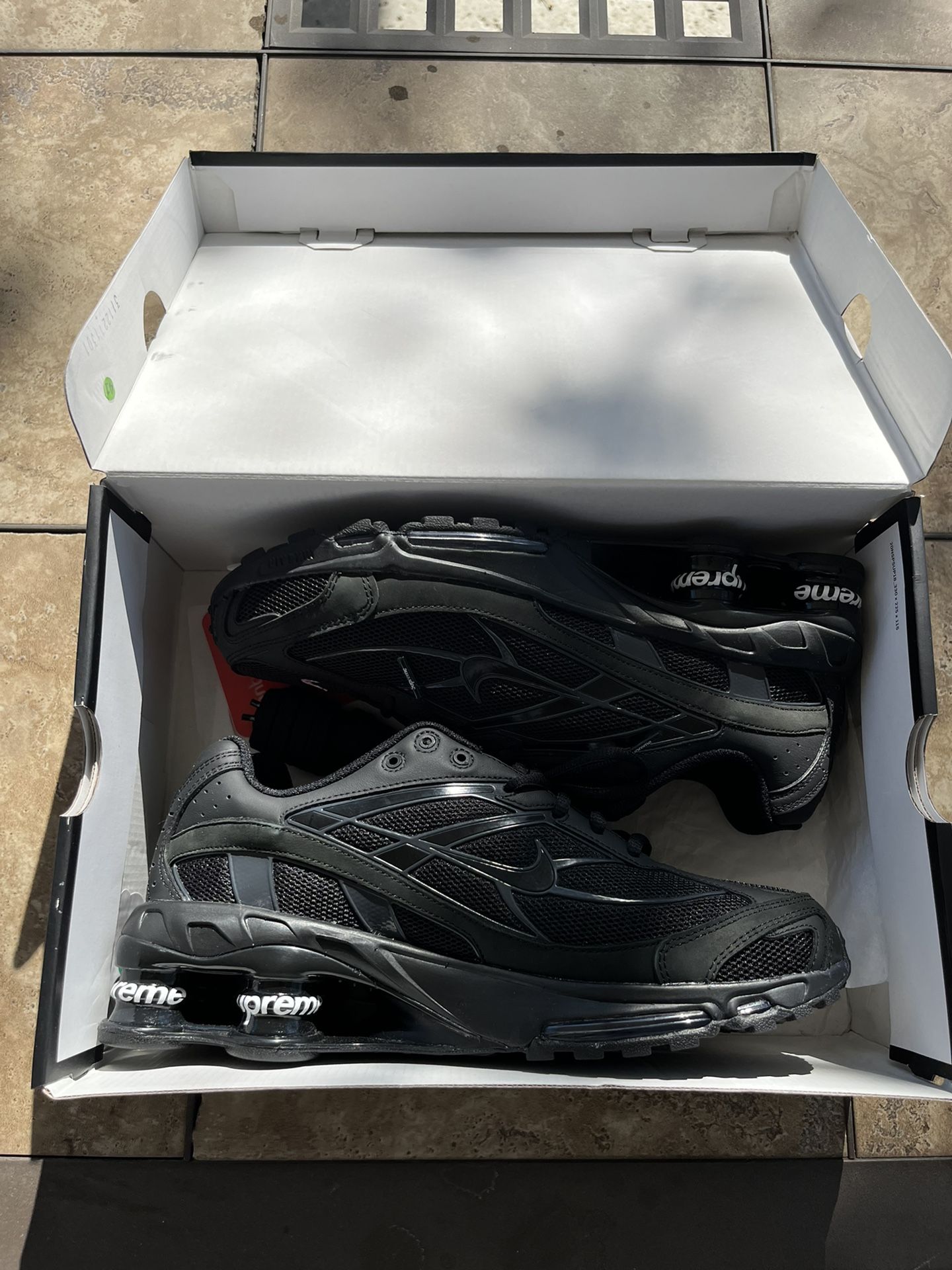 supreme x nike shox ride 2 'black'