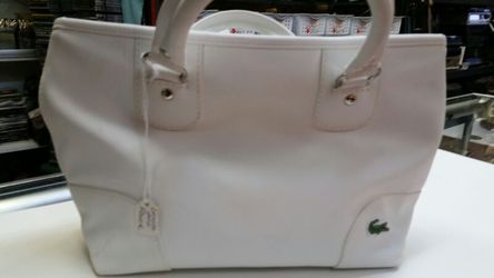 White Lacoste purse