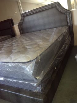 BRAND NEW CALKING BED FRAME WITH NEW MATTRESS AND BOXSPRING DELIVERY AVAILABLE AND SET UP