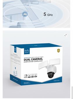 eufy Floodlight 3K Camera E340 Wired Dual Camera, 360° Pan & Tilt, Wi-Fi 6, No Monthly Fee