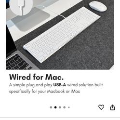 New Ultra Slim USB Wired Keyboard for MAC and PC