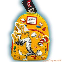 Loungefly Dr. Seuss The Cat In The Hat Falling Icons Mini Backpack