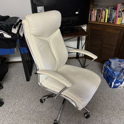 White Leather Office Chair Used