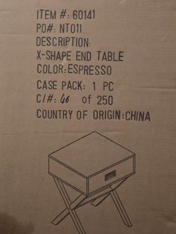 X-Shape End Table in Espresso