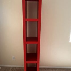 Red IKEA Lack Bookcase Shelf