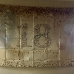 Banner happy birthday 18th Gold