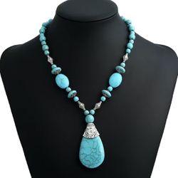 Turquoise Water drop Necklace 
