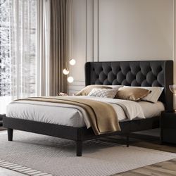  black full size bed frame 