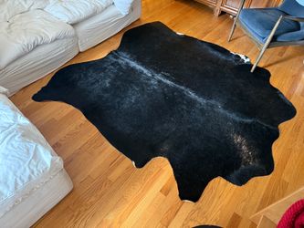 Black Cowhide Area Rug