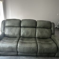 Leather Reclining Sofa And Chair