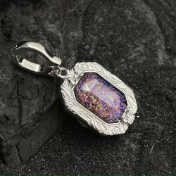 Resale! Baojia S925 Silver Wizard of Oz Embossed Tangleweed Square Pendant Openable Clasp Head Retro Style Jewelry
