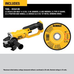 Dewalt Grinder DCG412B 20V MAX Lithium Ion 4-1/2” (Tool Only, Brand New)