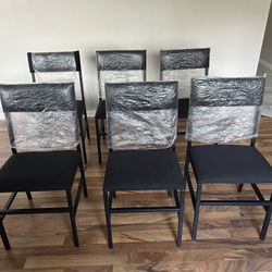 New / Unused Chairs - Set Of 6 Chairs - Black Color